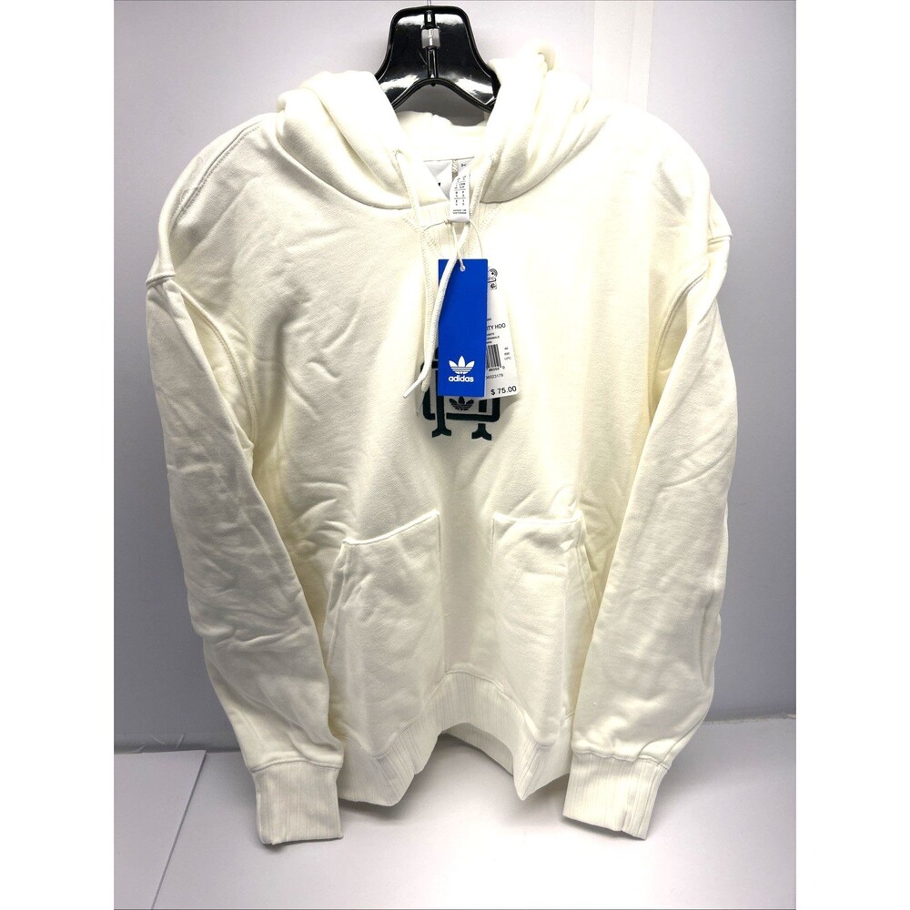 Adidas Q12 Varsity Hoodie Originals Off White Color Banded Hem Mens Sz XL